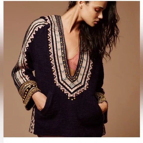 Free People Embroidered Cotton Pullover/Jacket - Picture 3 of 9